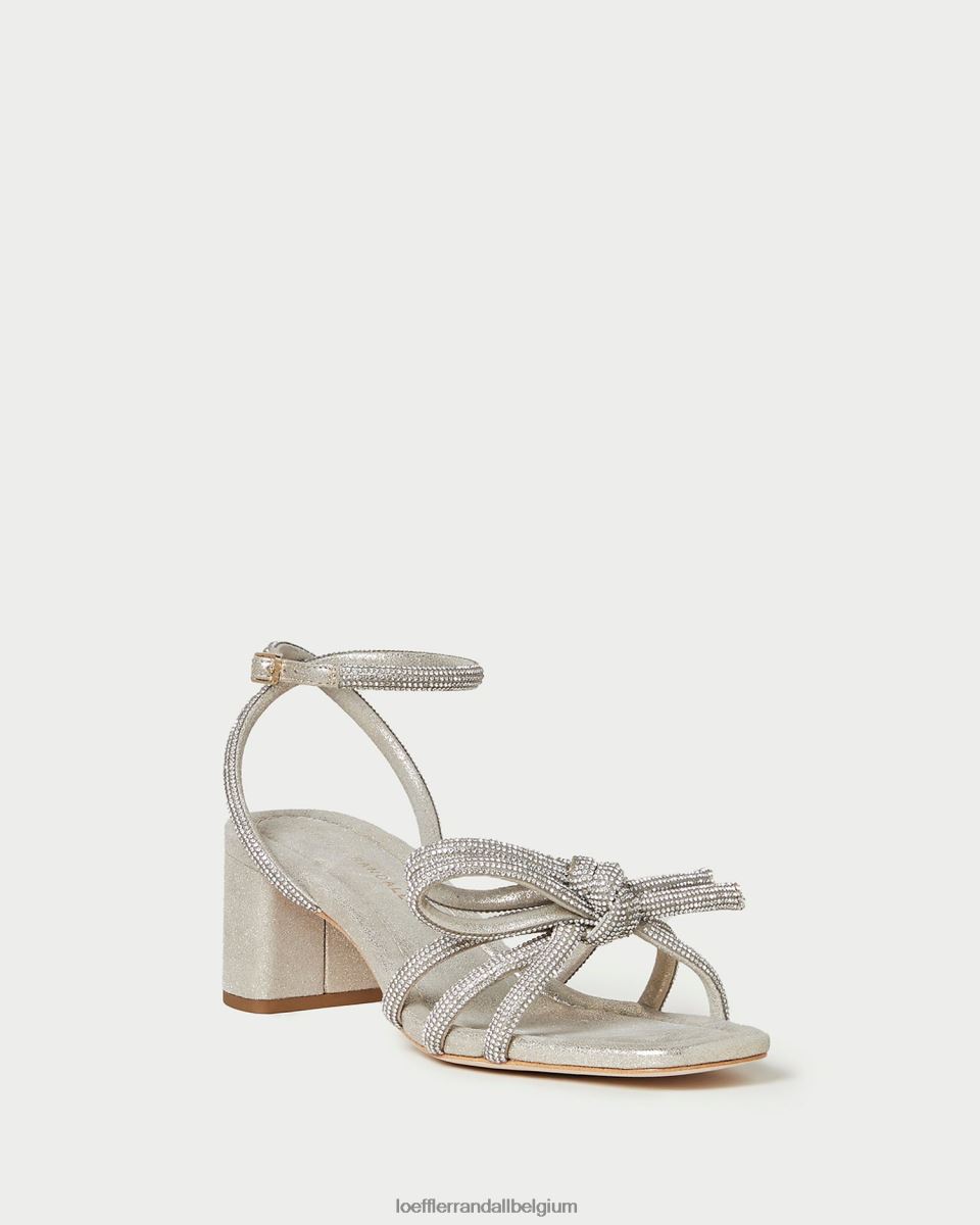 chaussures Loeffler Randall sandale mikel à nœud et talon cappuccino femmes 04V42L15