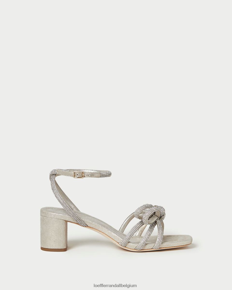 chaussures Loeffler Randall sandale mikel à nœud et talon cappuccino femmes 04V42L15