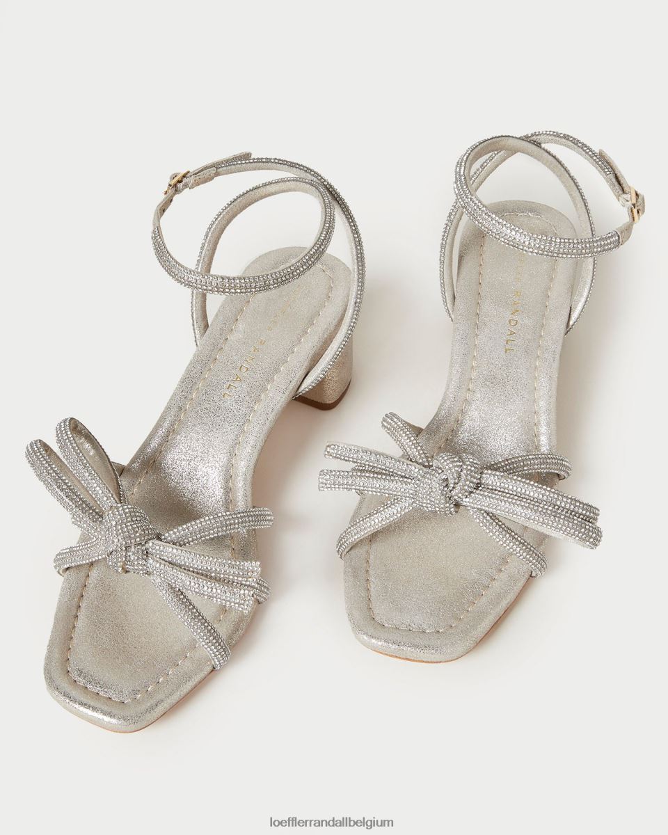 chaussures Loeffler Randall sandale mikel à nœud et talon cappuccino femmes 04V42L15