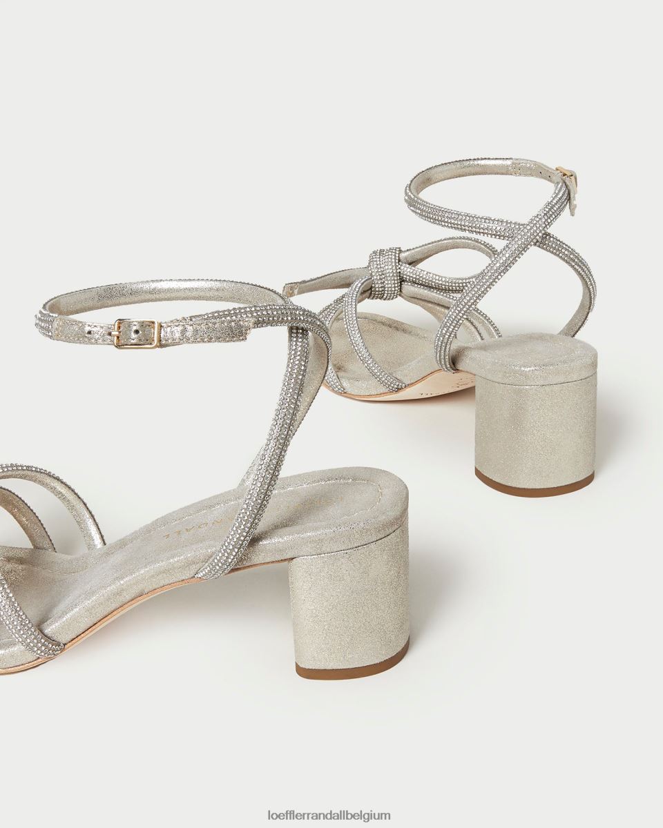 chaussures Loeffler Randall sandale mikel à nœud et talon cappuccino femmes 04V42L15