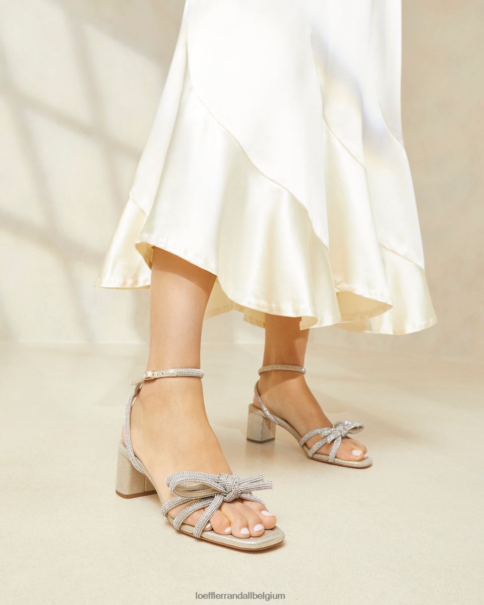 chaussures Loeffler Randall sandale mikel à nœud et talon cappuccino femmes 04V42L15