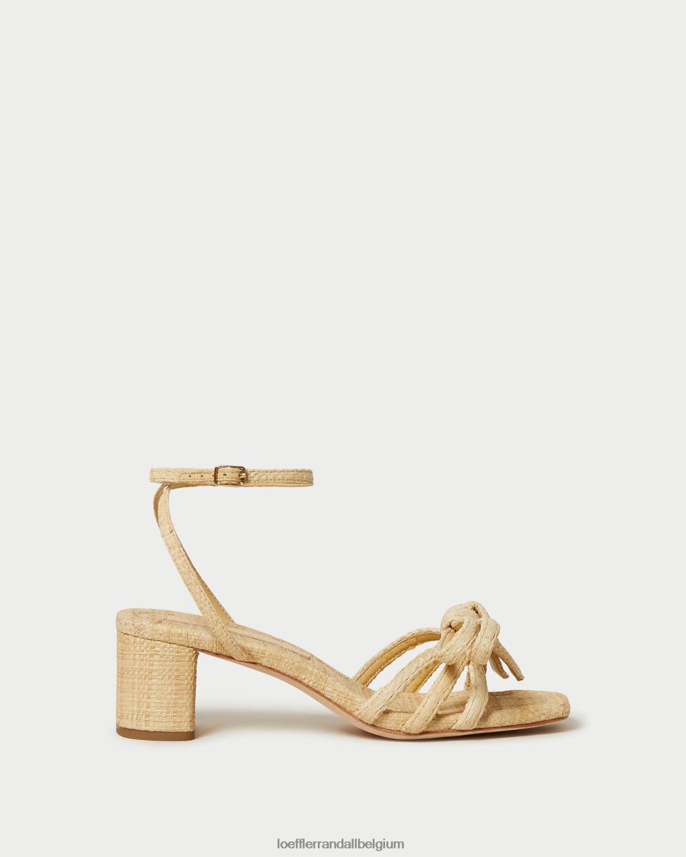chaussures Loeffler Randall sandale mikel à nœud et talon naturel femmes 04V42L29