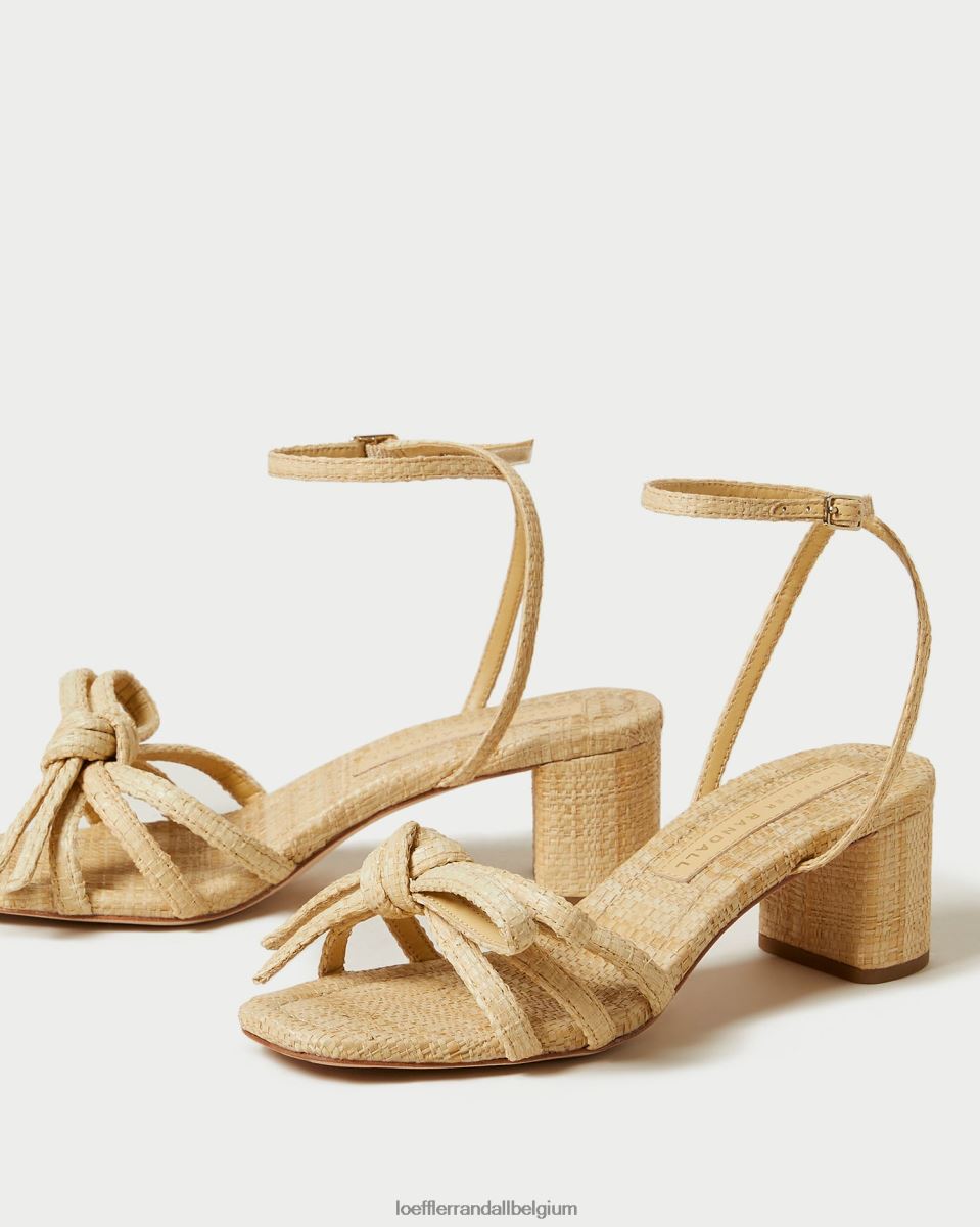chaussures Loeffler Randall sandale mikel à nœud et talon naturel femmes 04V42L29