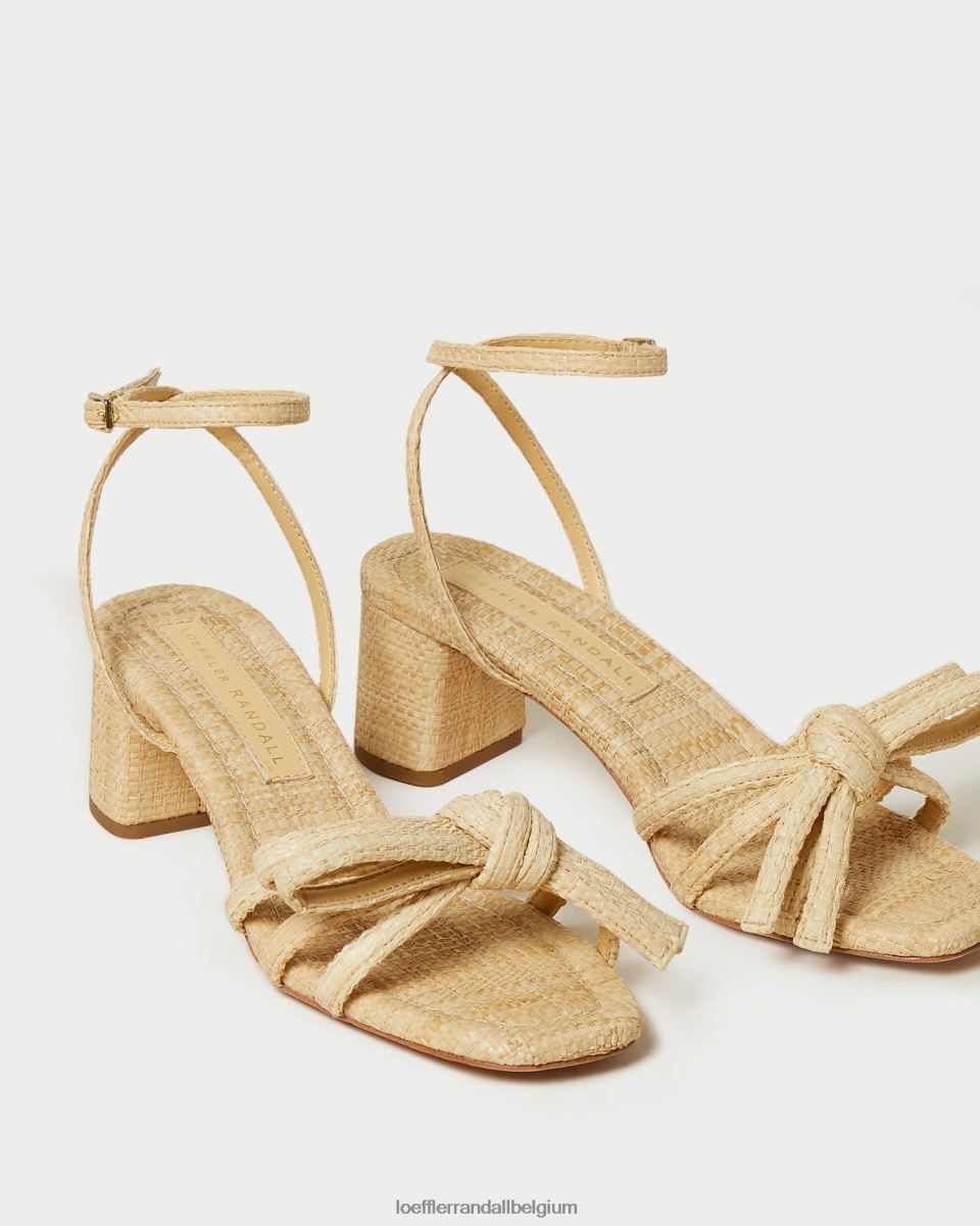 chaussures Loeffler Randall sandale mikel à nœud et talon naturel femmes 04V42L29