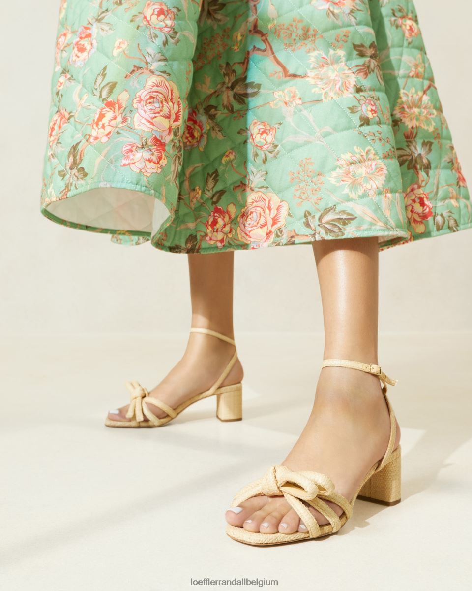 chaussures Loeffler Randall sandale mikel à nœud et talon naturel femmes 04V42L29
