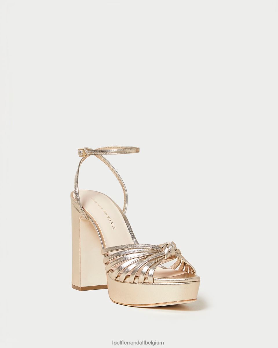 chaussures Loeffler Randall sandale à plateforme à nœud rivka Champagne femmes 04V42L27