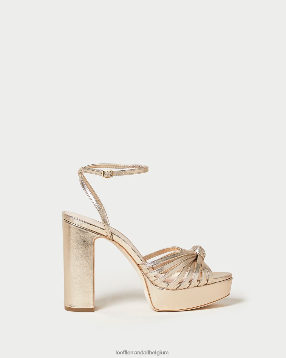 chaussures Loeffler Randall sandale à plateforme à nœud rivka Champagne femmes 04V42L27