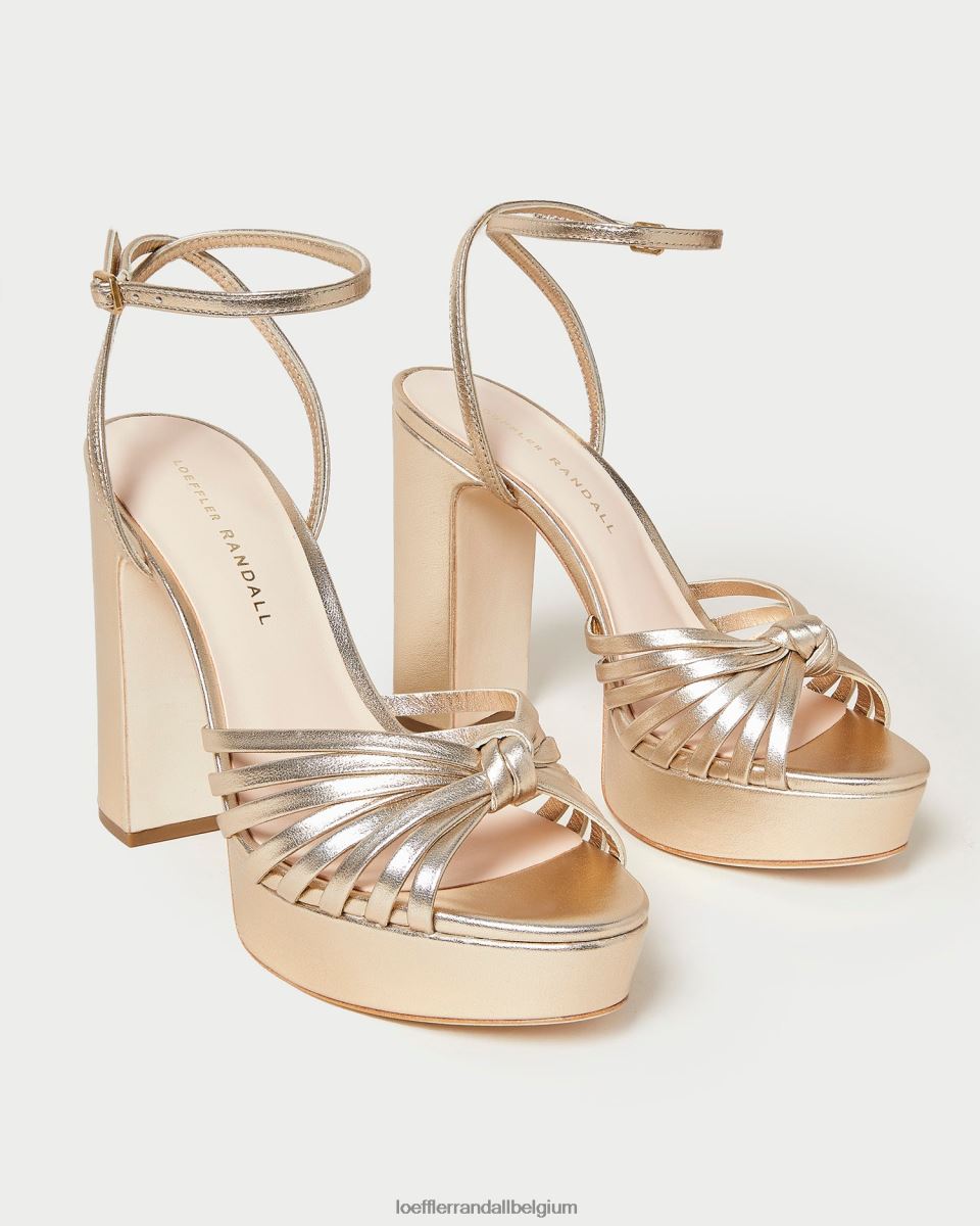 chaussures Loeffler Randall sandale à plateforme à nœud rivka Champagne femmes 04V42L27