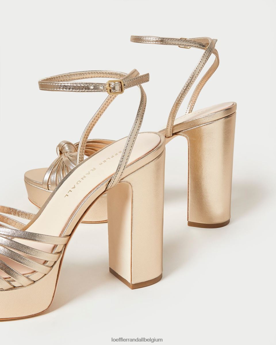 chaussures Loeffler Randall sandale à plateforme à nœud rivka Champagne femmes 04V42L27
