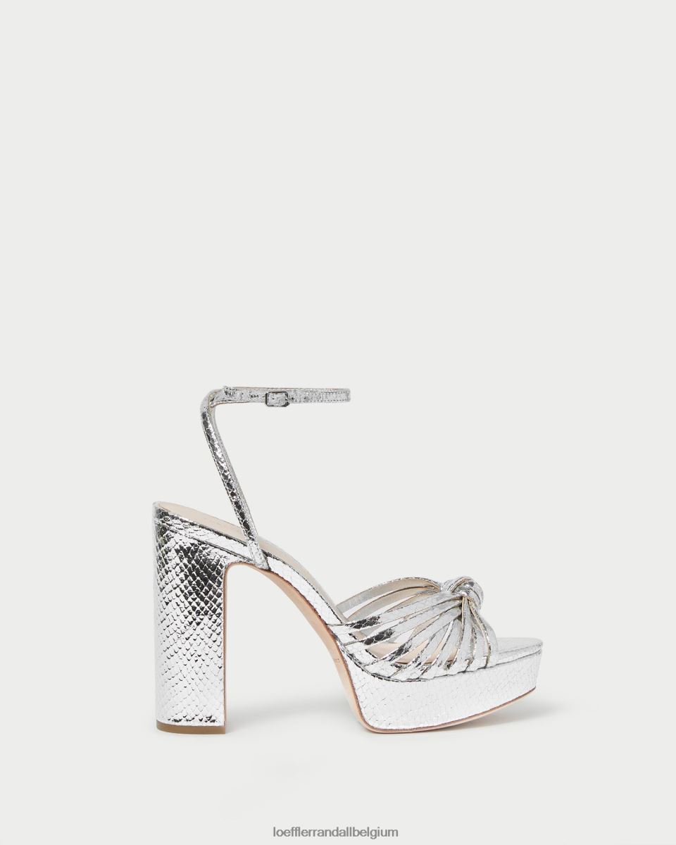 chaussures Loeffler Randall sandale à plateforme à nœud rivka argent femmes 04V42L75