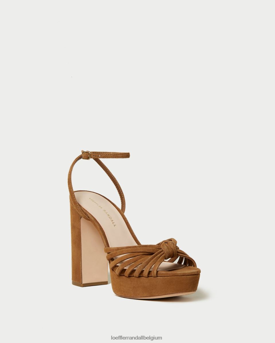 chaussures Loeffler Randall sandale à plateforme à nœud rivka cacao femmes 04V42L81
