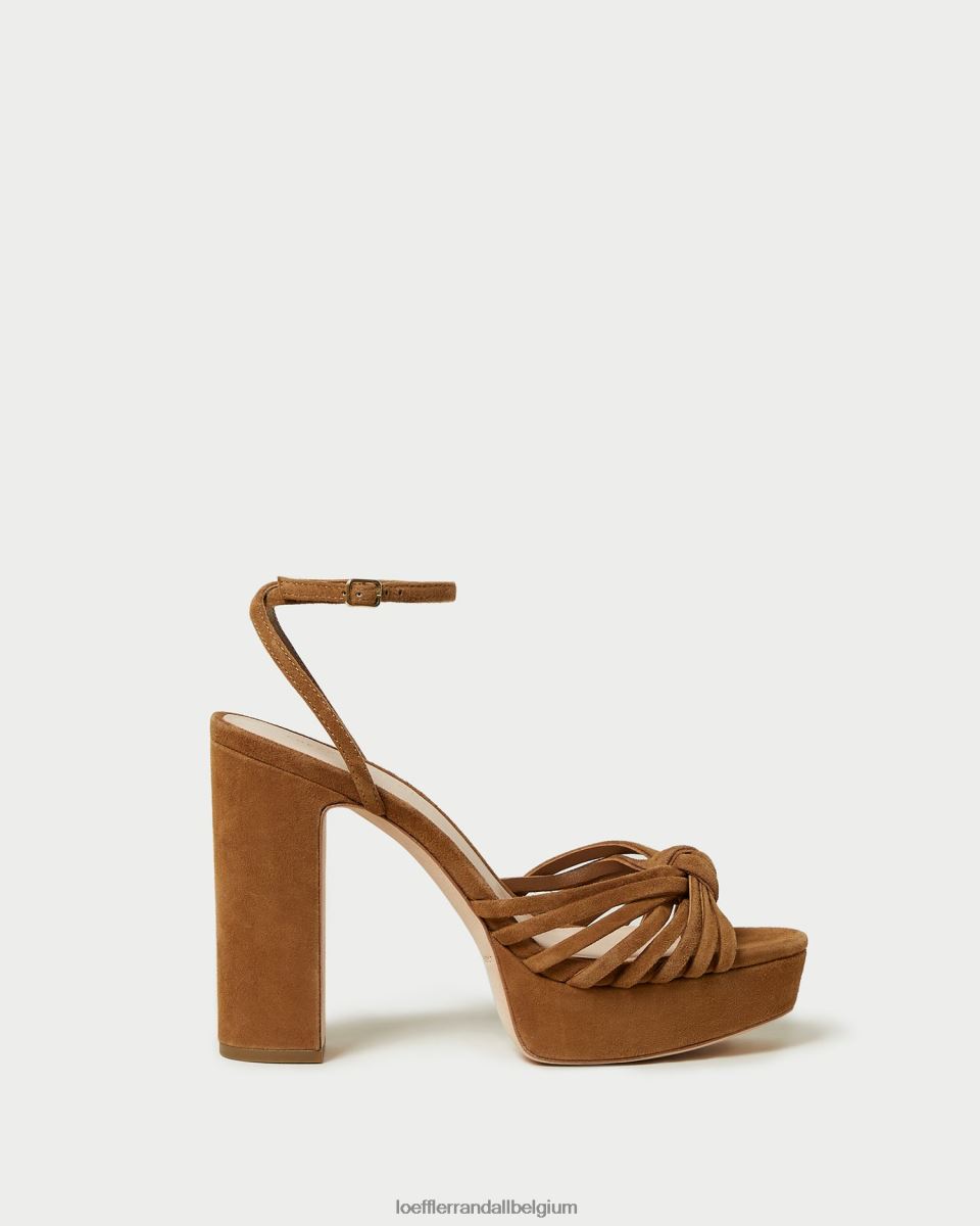 chaussures Loeffler Randall sandale à plateforme à nœud rivka cacao femmes 04V42L81