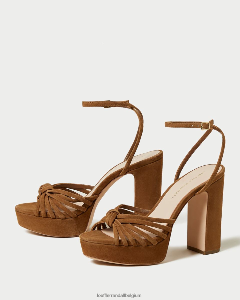 chaussures Loeffler Randall sandale à plateforme à nœud rivka cacao femmes 04V42L81