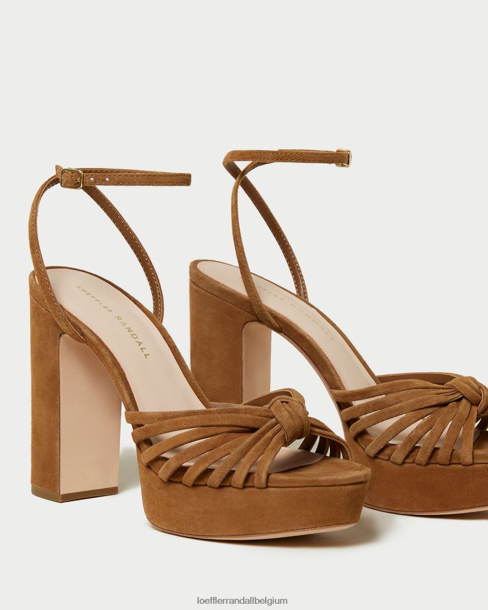 chaussures Loeffler Randall sandale à plateforme à nœud rivka cacao femmes 04V42L81
