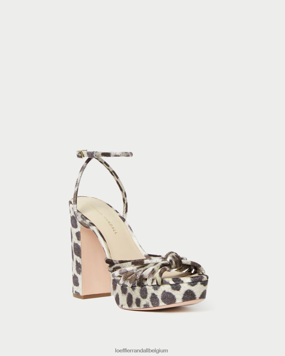 chaussures Loeffler Randall sandale à plateforme à nœud rivka léopard femmes 04V42L98