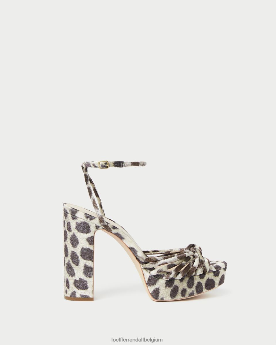 chaussures Loeffler Randall sandale à plateforme à nœud rivka léopard femmes 04V42L98