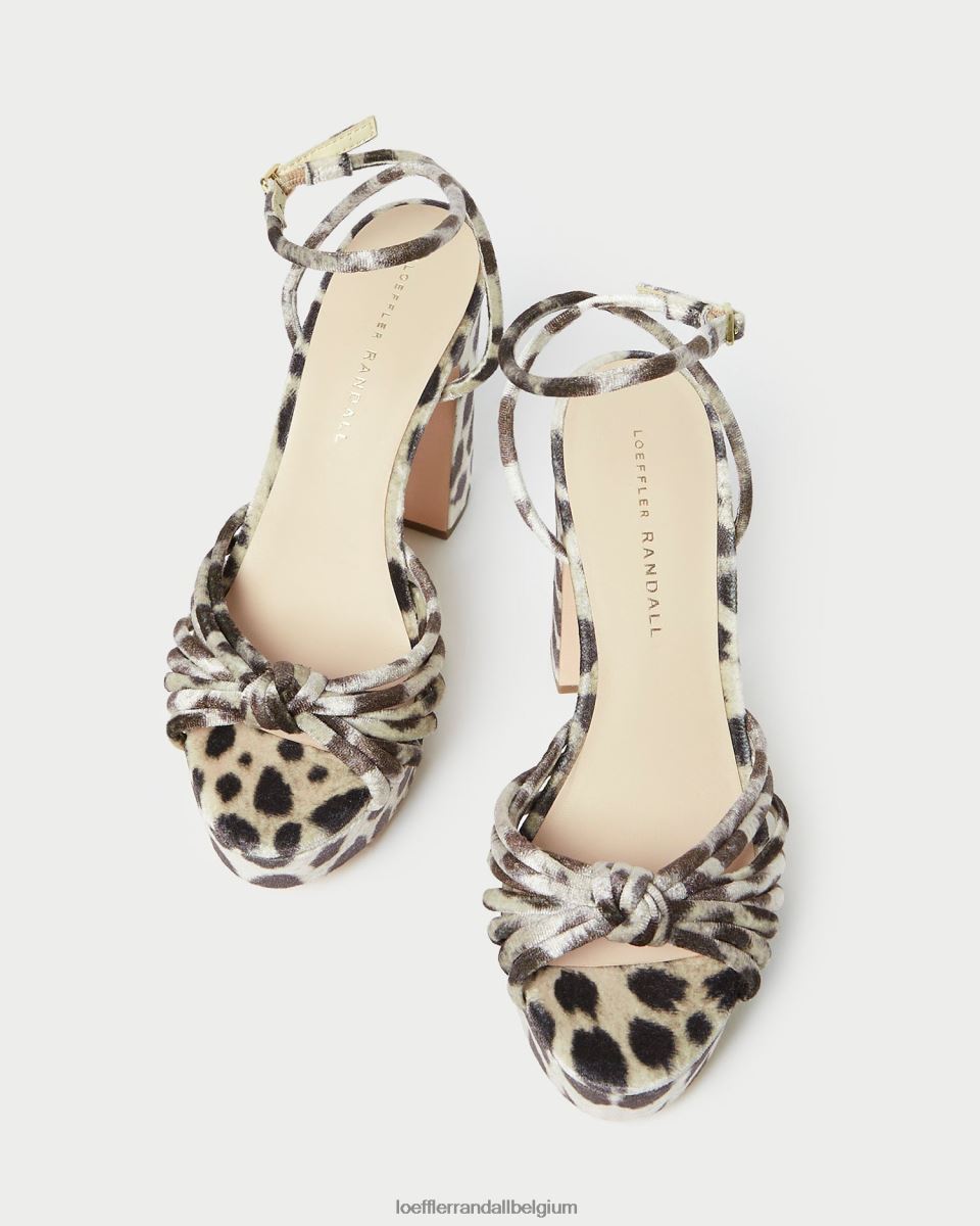 chaussures Loeffler Randall sandale à plateforme à nœud rivka léopard femmes 04V42L98