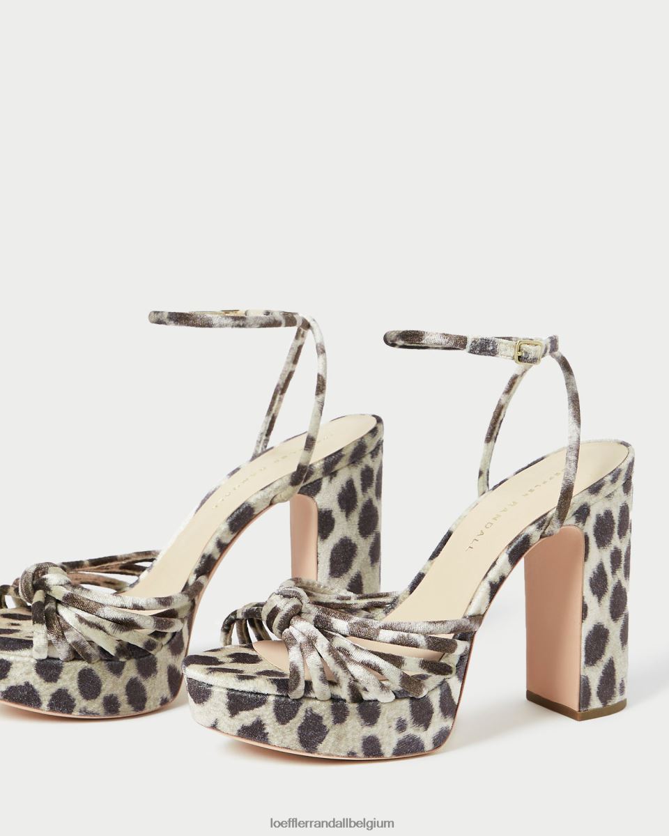 chaussures Loeffler Randall sandale à plateforme à nœud rivka léopard femmes 04V42L98