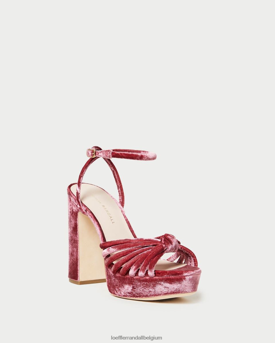 chaussures Loeffler Randall sandale à plateforme à nœud rivka thé rose femmes 04V42L48