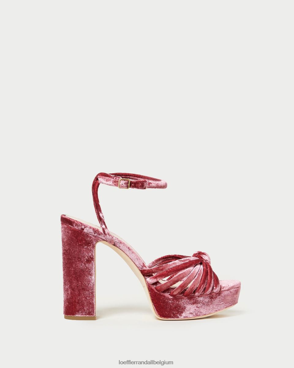 chaussures Loeffler Randall sandale à plateforme à nœud rivka thé rose femmes 04V42L48