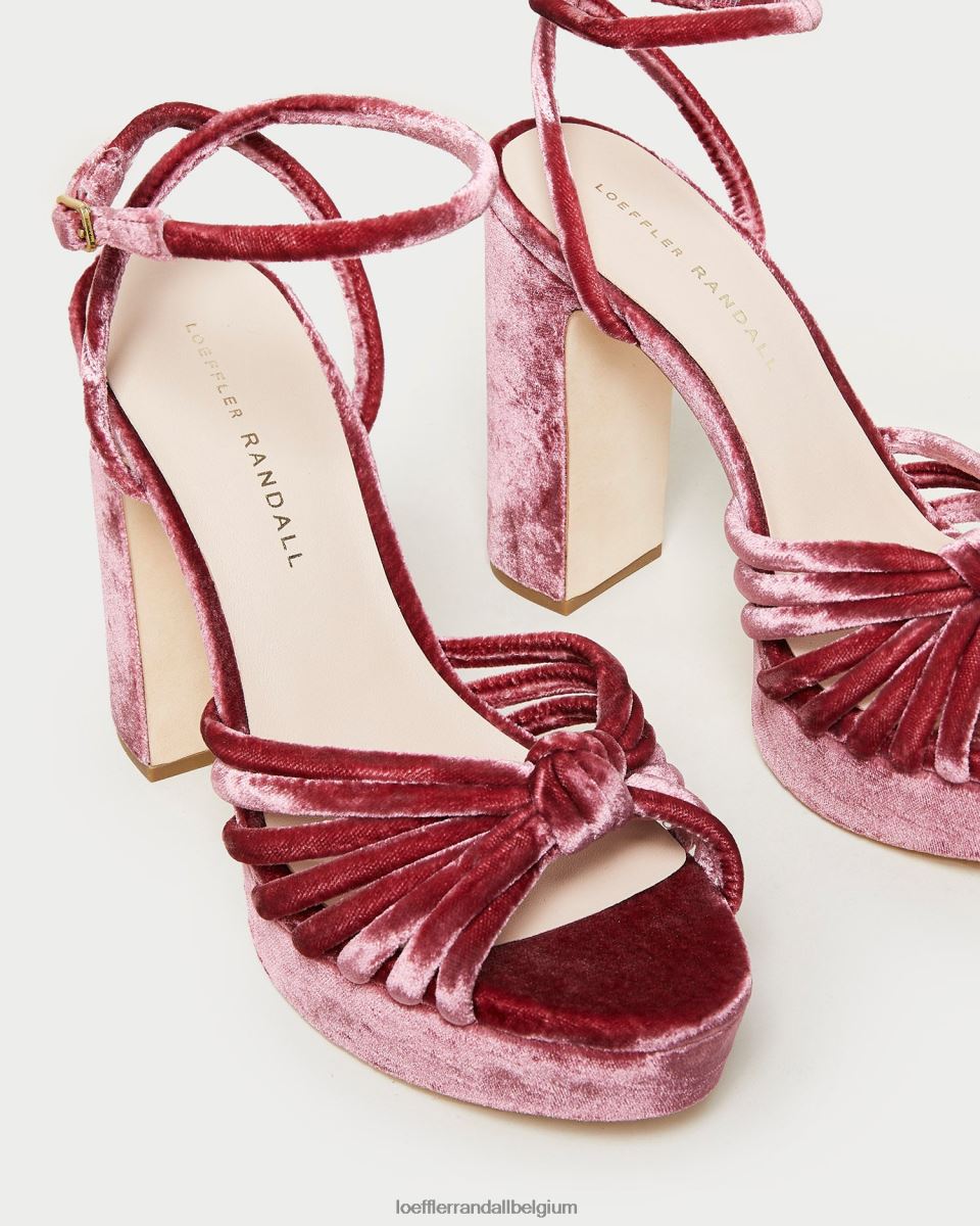chaussures Loeffler Randall sandale à plateforme à nœud rivka thé rose femmes 04V42L48
