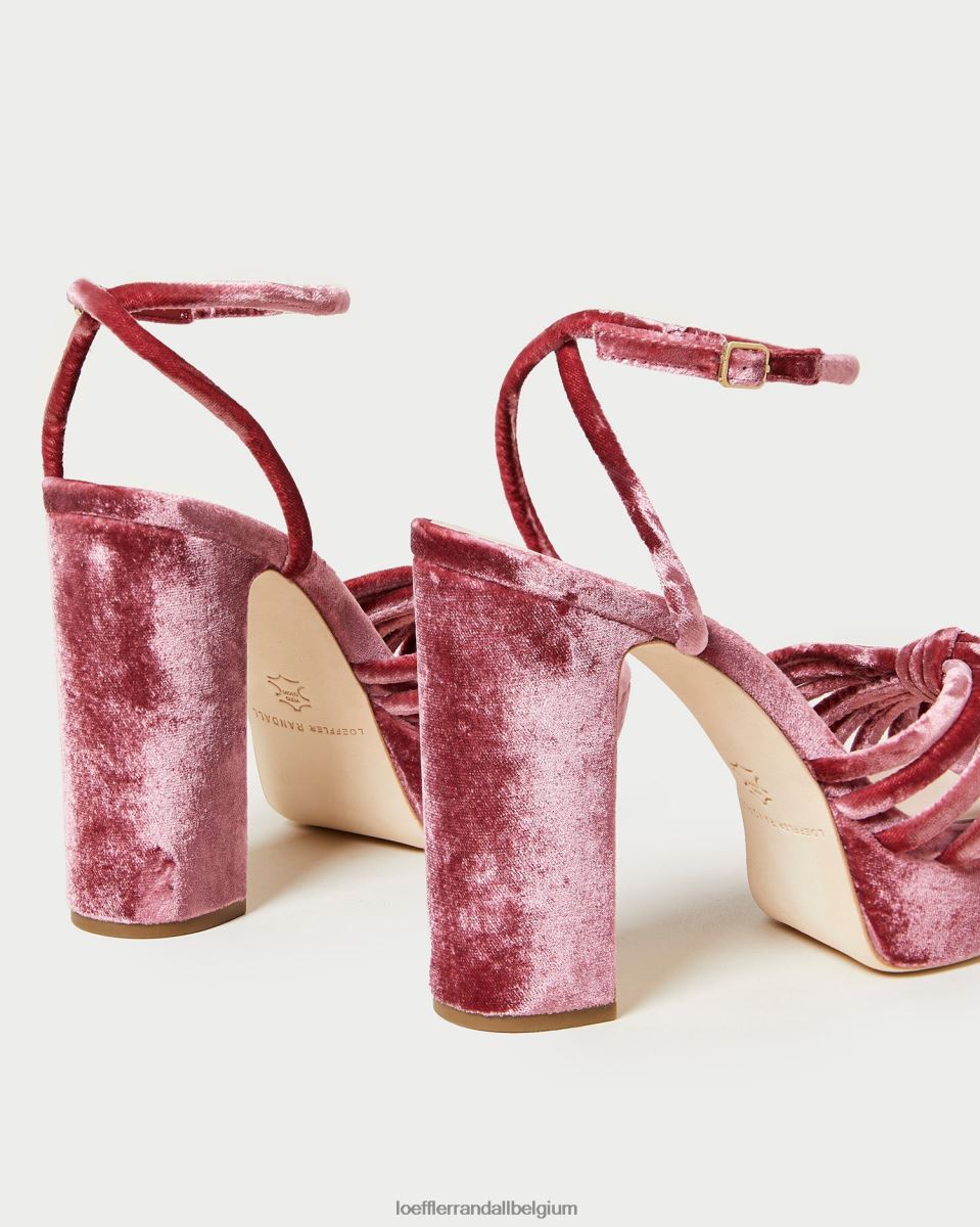 chaussures Loeffler Randall sandale à plateforme à nœud rivka thé rose femmes 04V42L48