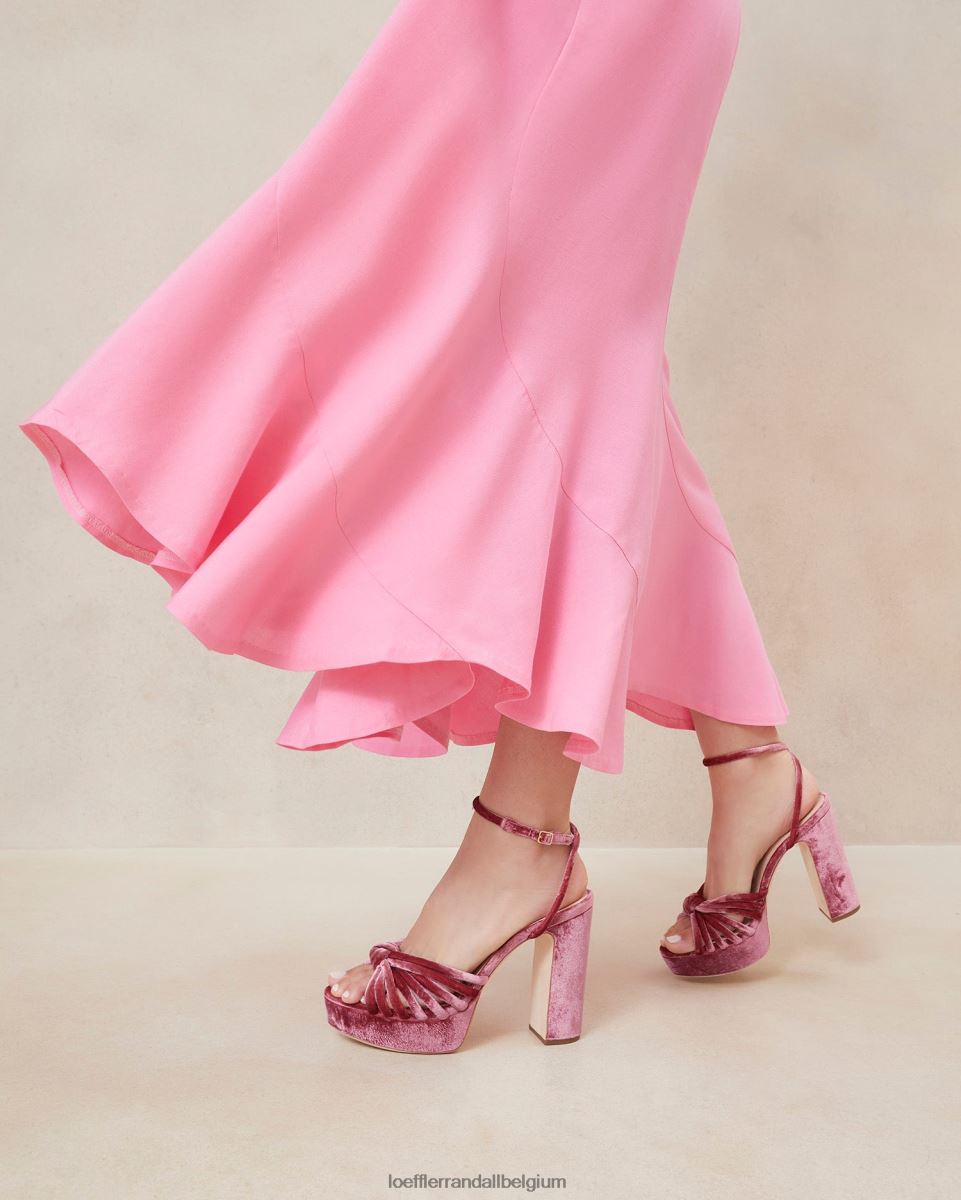 chaussures Loeffler Randall sandale à plateforme à nœud rivka thé rose femmes 04V42L48