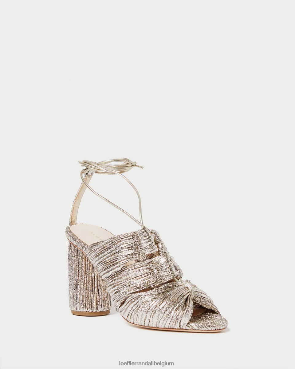 chaussures Loeffler Randall sandale plissée à lacets teresa Champagne femmes 04V42L95