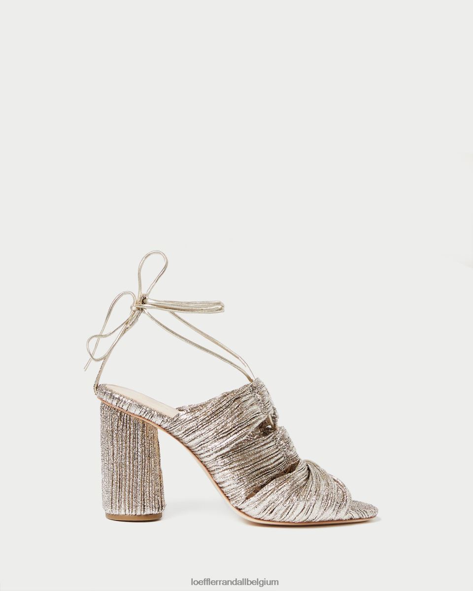 chaussures Loeffler Randall sandale plissée à lacets teresa Champagne femmes 04V42L95