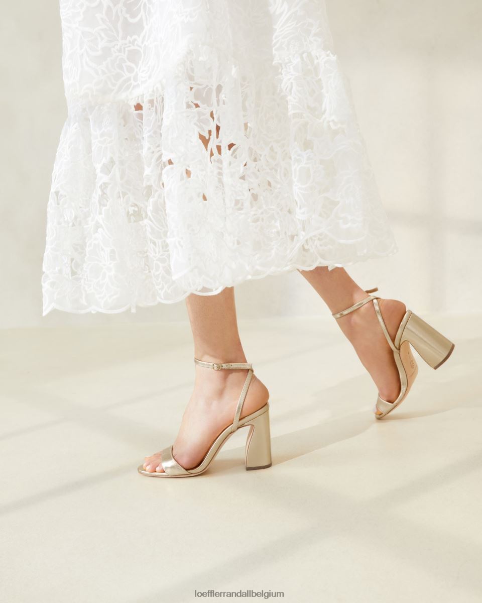 chaussures Loeffler Randall sandale à talon courbé malia Champagne femmes 04V42L50