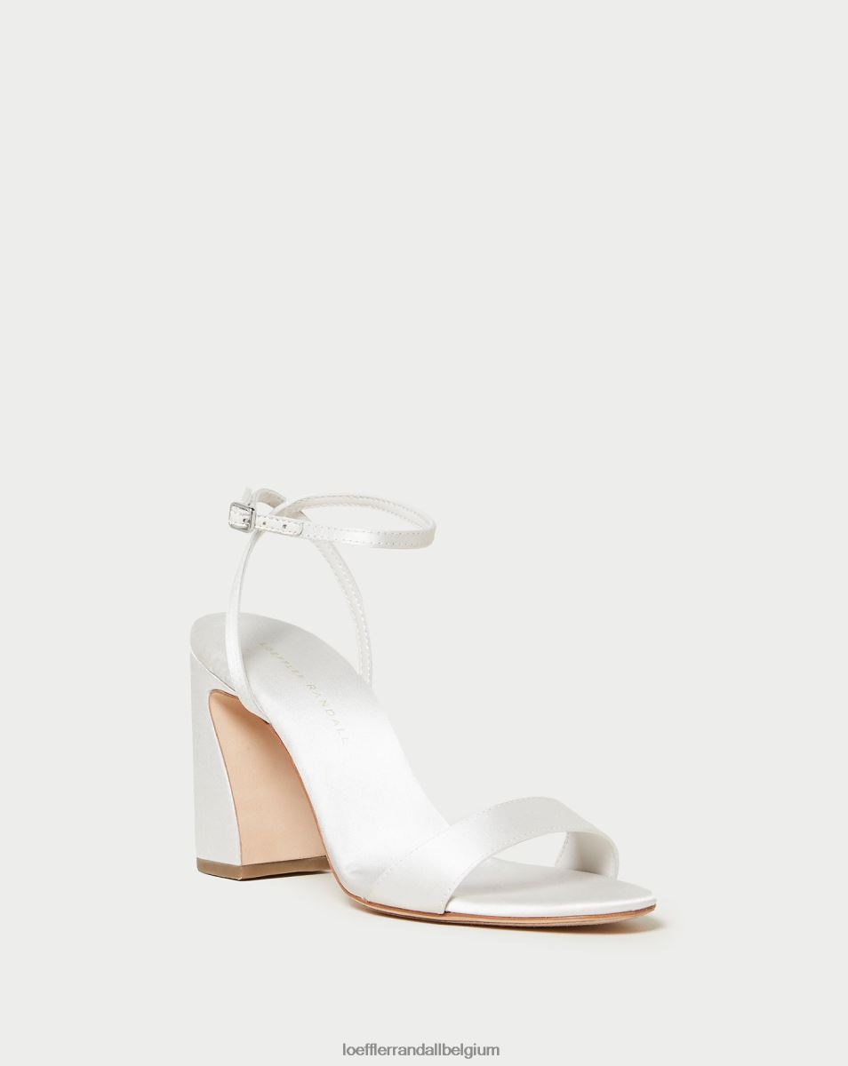 chaussures Loeffler Randall sandale à talon courbé malia crème femmes 04V42L45