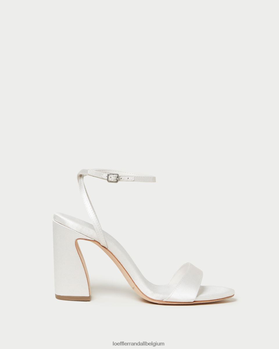 chaussures Loeffler Randall sandale à talon courbé malia crème femmes 04V42L45