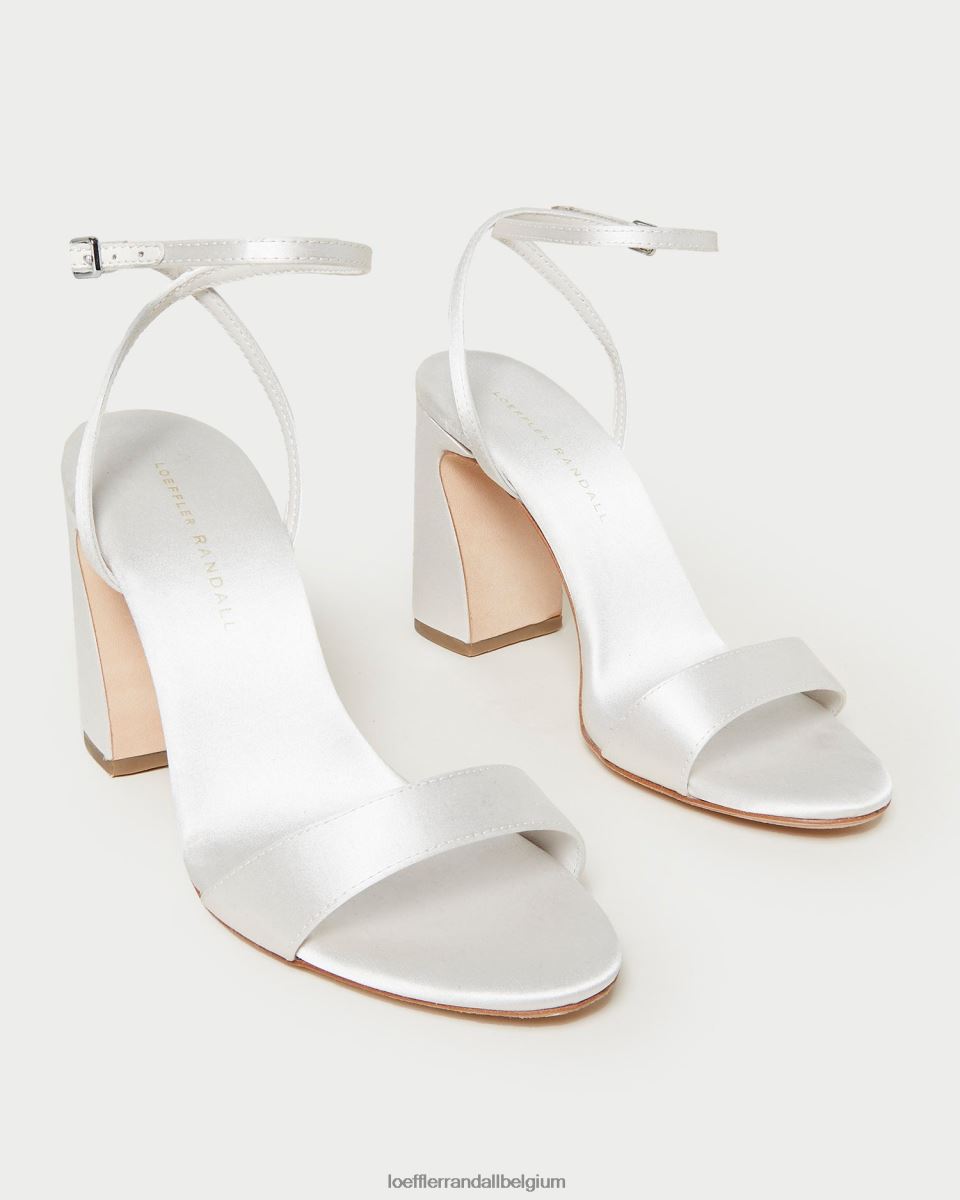 chaussures Loeffler Randall sandale à talon courbé malia crème femmes 04V42L45