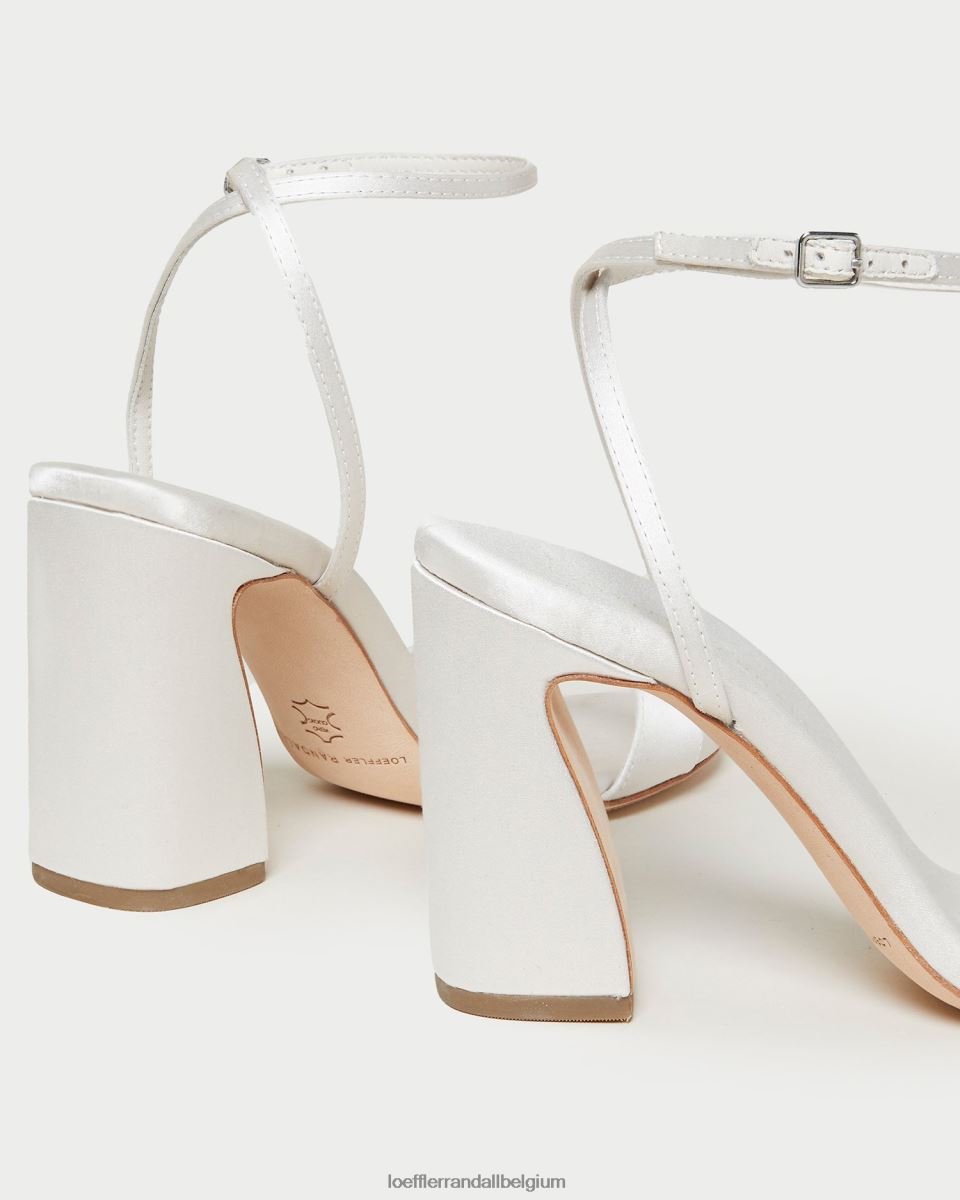 chaussures Loeffler Randall sandale à talon courbé malia crème femmes 04V42L45
