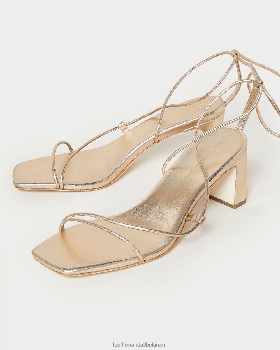 chaussures Loeffler Randall talon enroulé à la cheville cosette Champagne femmes 04V42L37