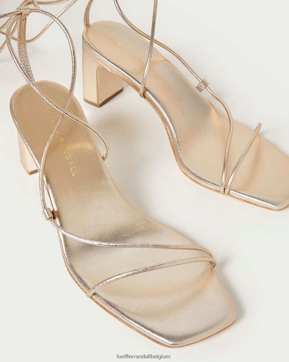 chaussures Loeffler Randall talon enroulé à la cheville cosette Champagne femmes 04V42L37