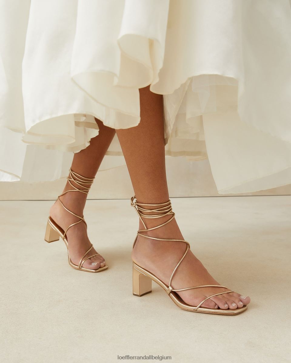 chaussures Loeffler Randall talon enroulé à la cheville cosette Champagne femmes 04V42L37