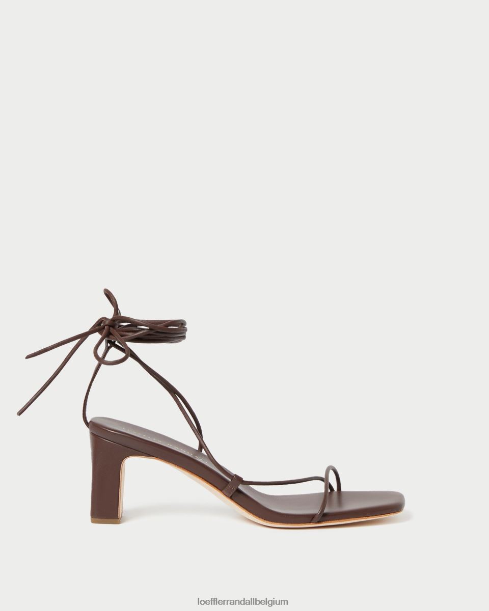 chaussures Loeffler Randall talon enroulé à la cheville cosette chocolat femmes 04V42L86