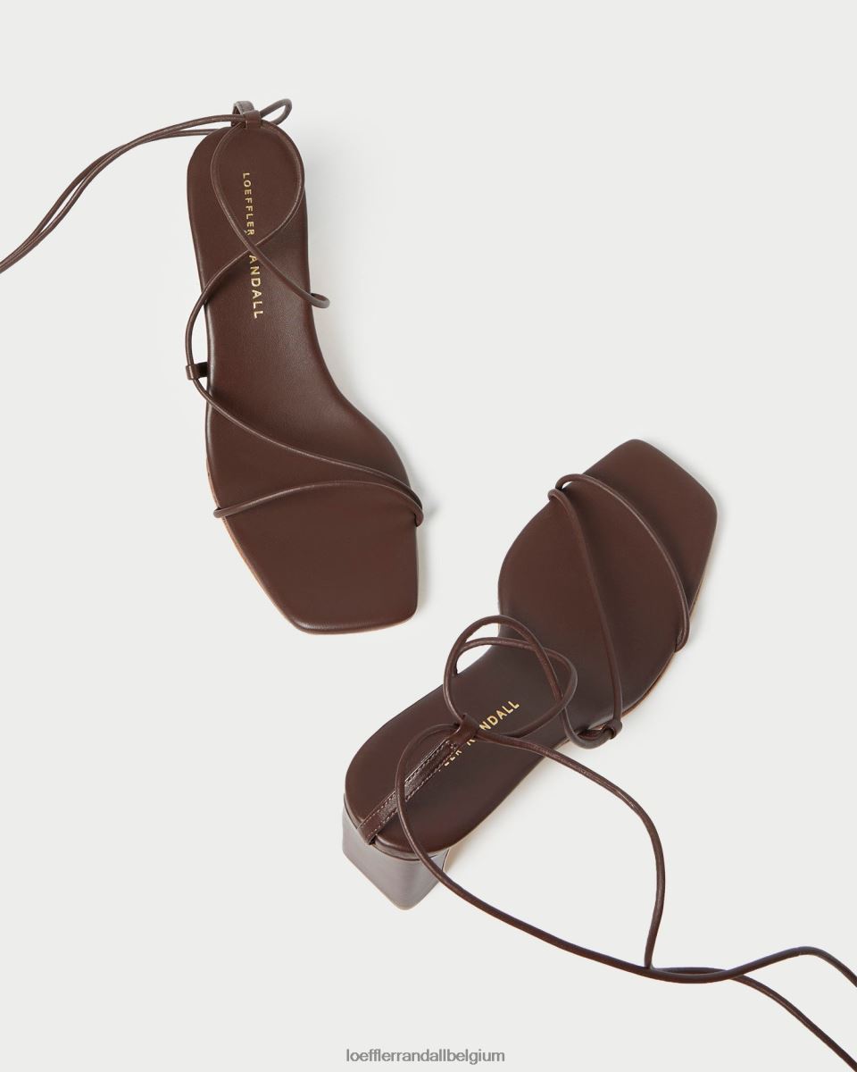 chaussures Loeffler Randall talon enroulé à la cheville cosette chocolat femmes 04V42L86