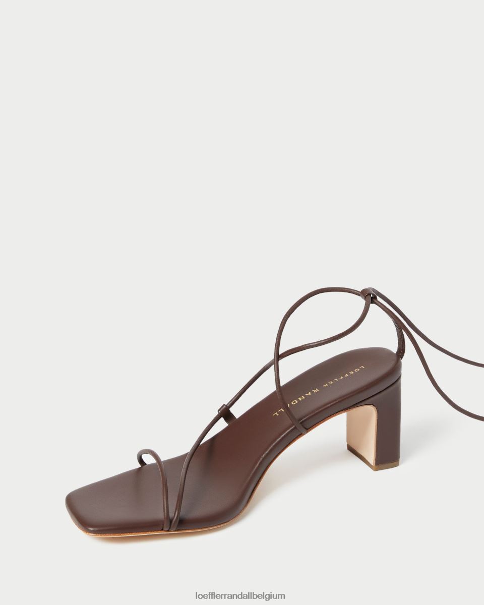 chaussures Loeffler Randall talon enroulé à la cheville cosette chocolat femmes 04V42L86