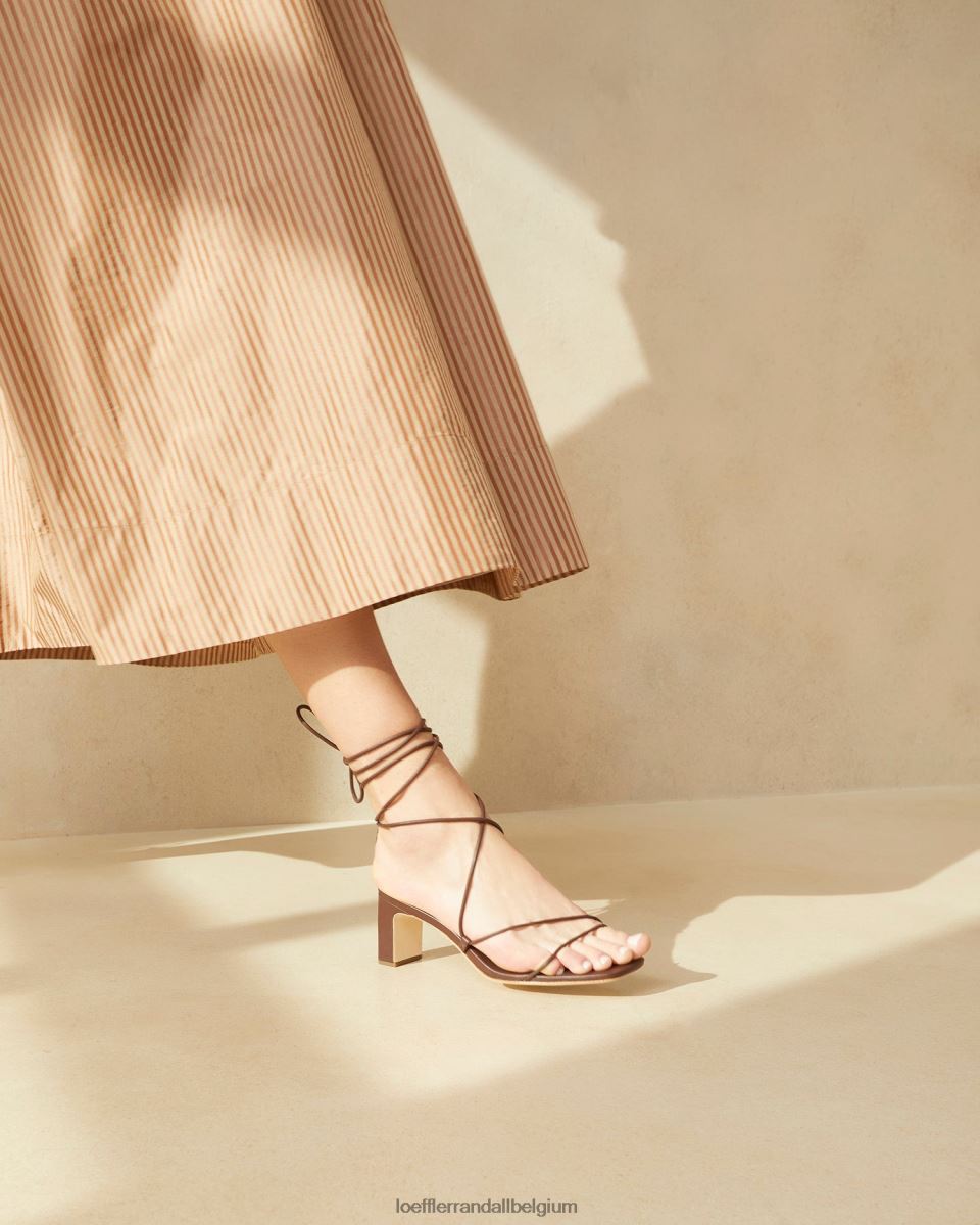chaussures Loeffler Randall talon enroulé à la cheville cosette chocolat femmes 04V42L86
