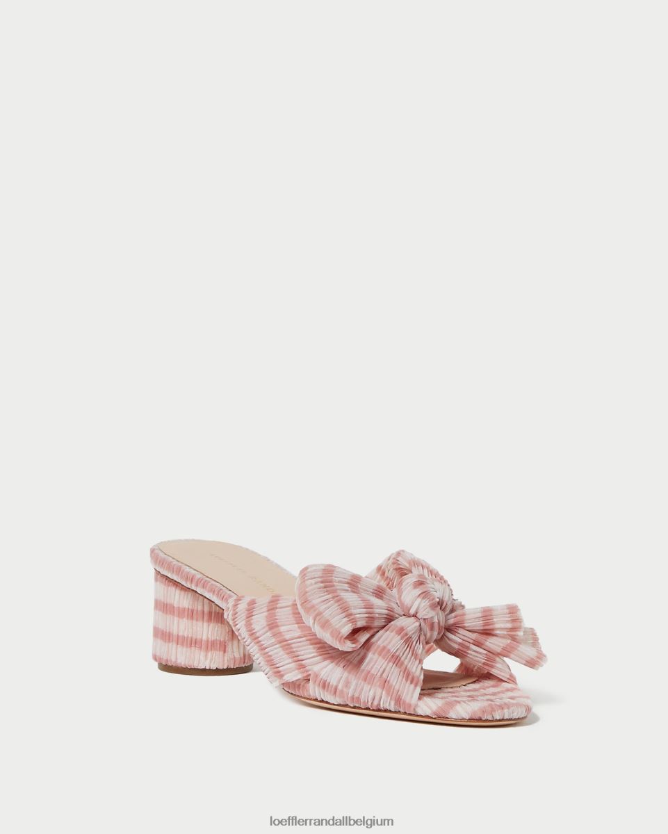chaussures Loeffler Randall talon à nœud emilia vichy rose tendre femmes 04V42L79