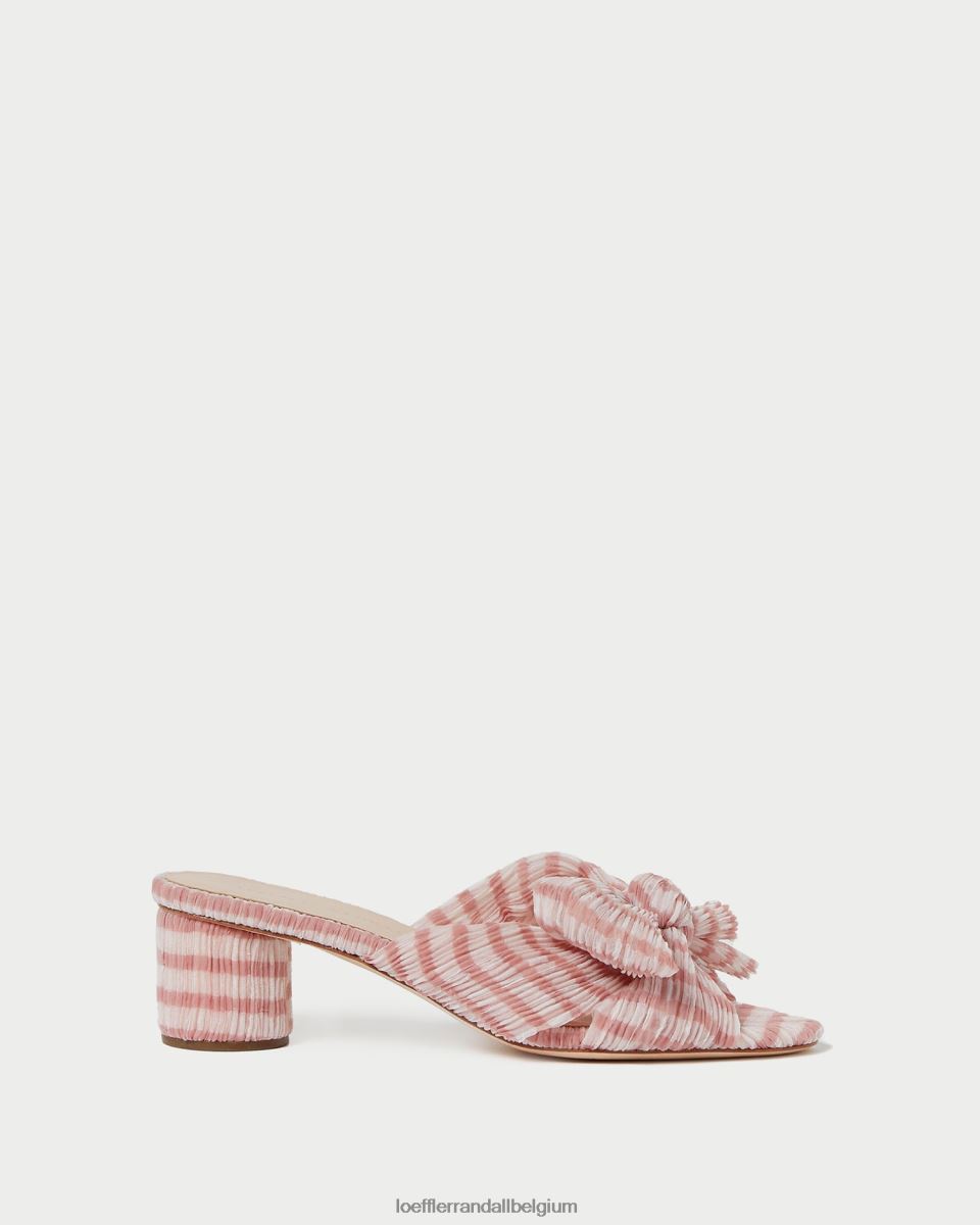 chaussures Loeffler Randall talon à nœud emilia vichy rose tendre femmes 04V42L79