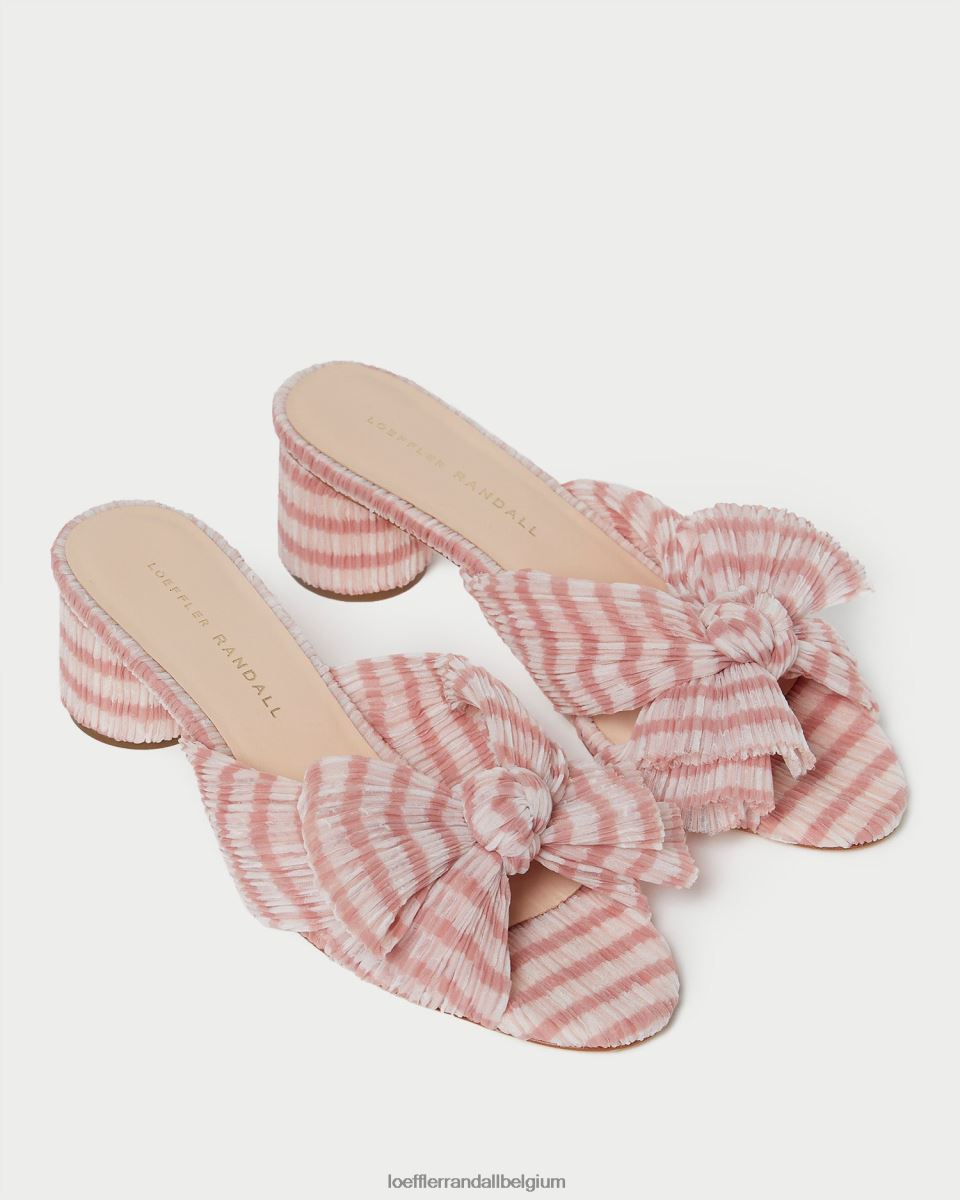 chaussures Loeffler Randall talon à nœud emilia vichy rose tendre femmes 04V42L79