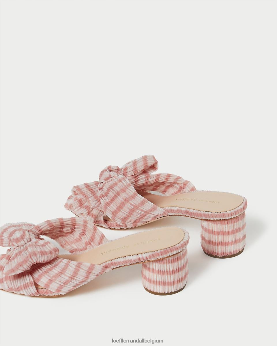 chaussures Loeffler Randall talon à nœud emilia vichy rose tendre femmes 04V42L79