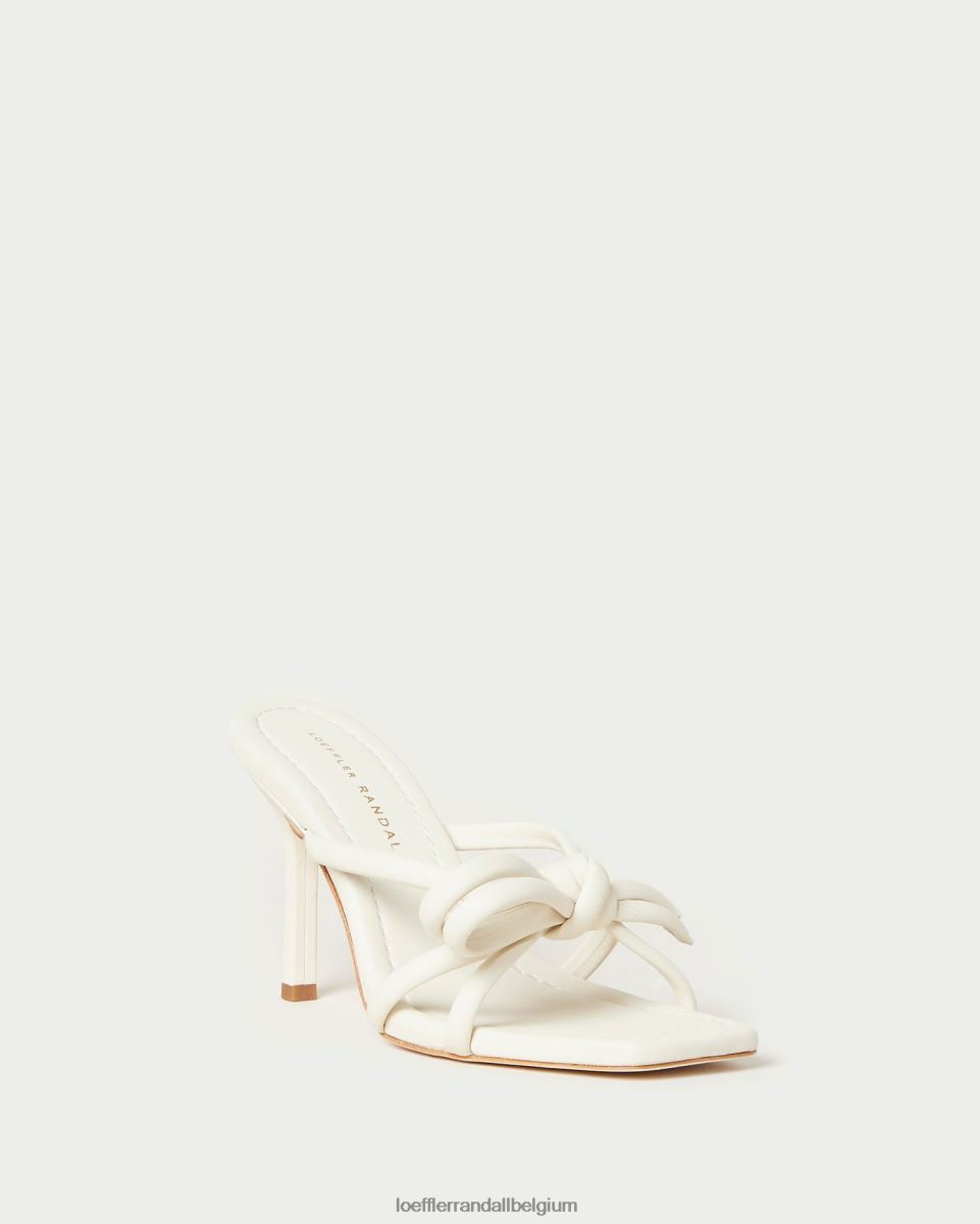 chaussures Loeffler Randall talon à nœud margi blanc optique femmes 04V42L44