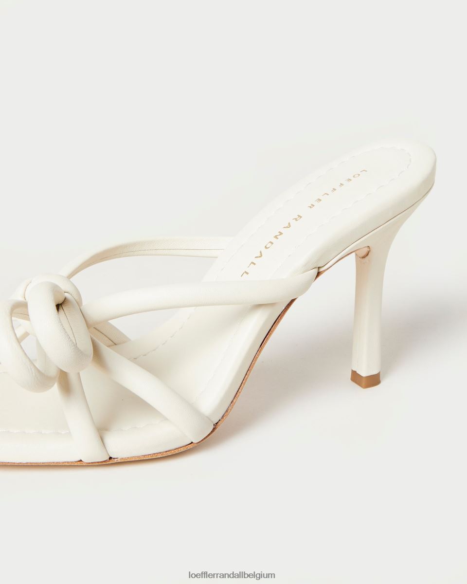 chaussures Loeffler Randall talon à nœud margi blanc optique femmes 04V42L44