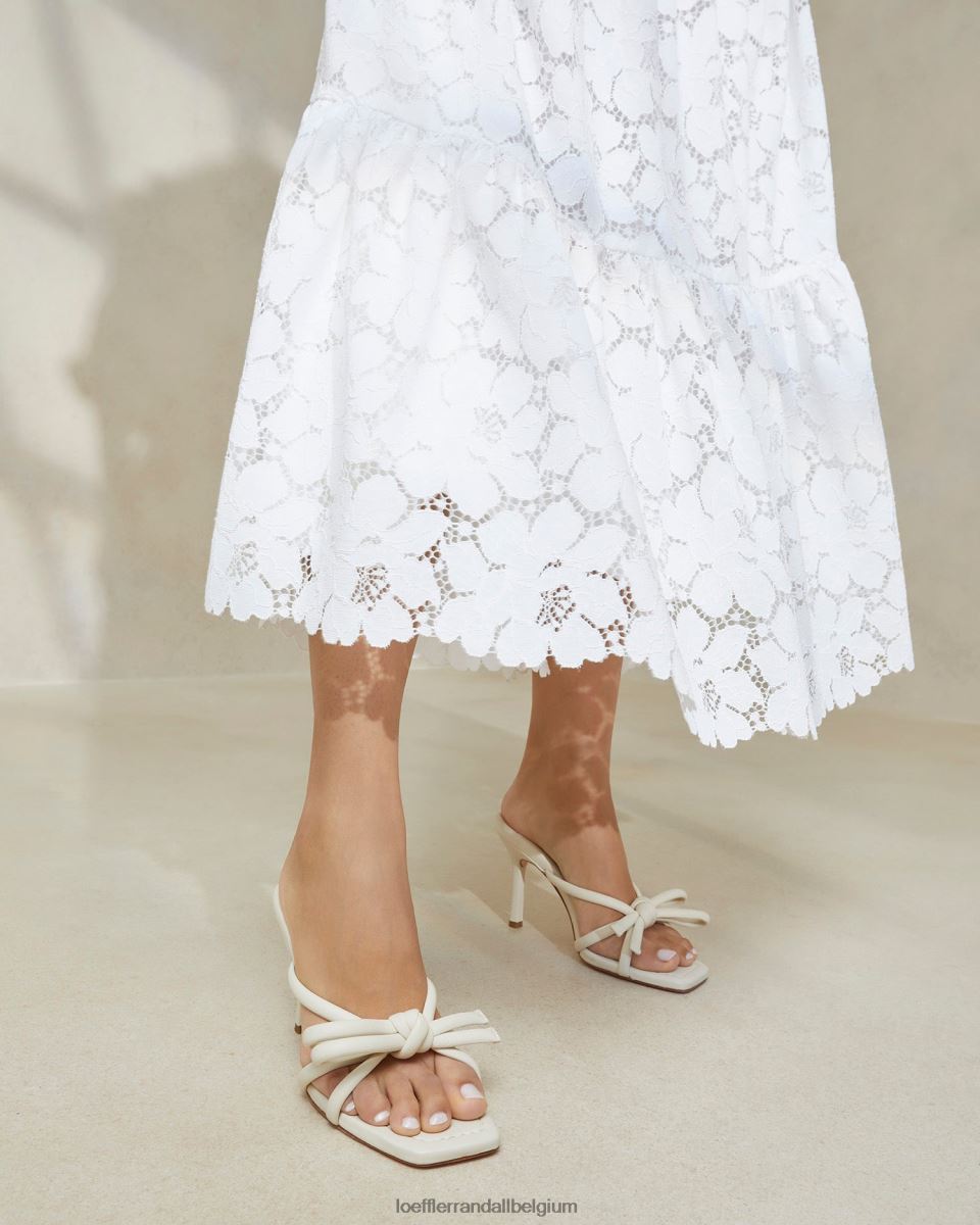 chaussures Loeffler Randall talon à nœud margi blanc optique femmes 04V42L44