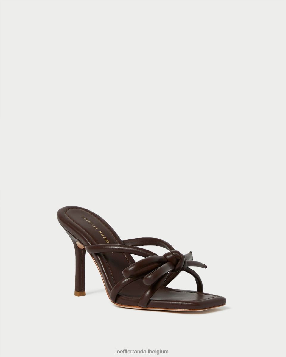 chaussures Loeffler Randall talon à nœud margi chocolat femmes 04V42L99