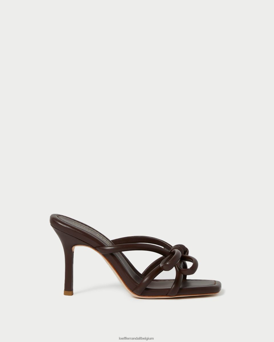 chaussures Loeffler Randall talon à nœud margi chocolat femmes 04V42L99